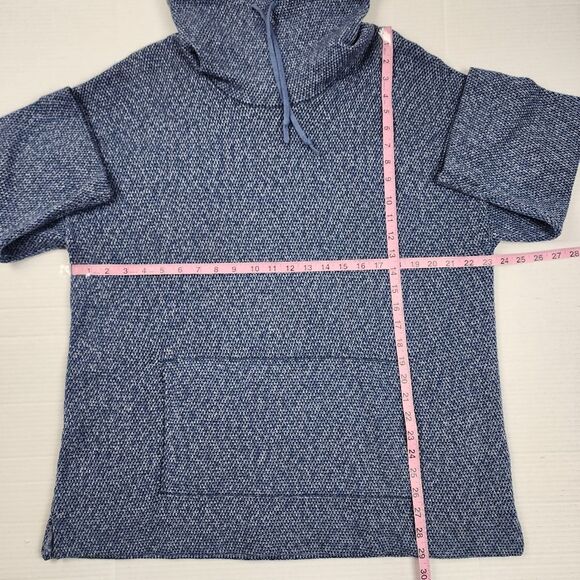 Pure Jill Heathered Blue Cowl Neck Sweater Cotton Blend Size M - Picture 7 of 16